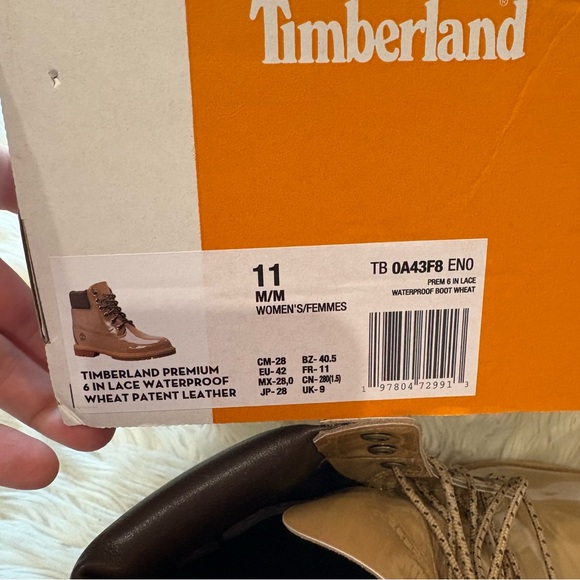 Timberland Wheat Patent Leather Premium 6 Inch Waterproof Boots Women’s Size 11 - Picture 6 of 7